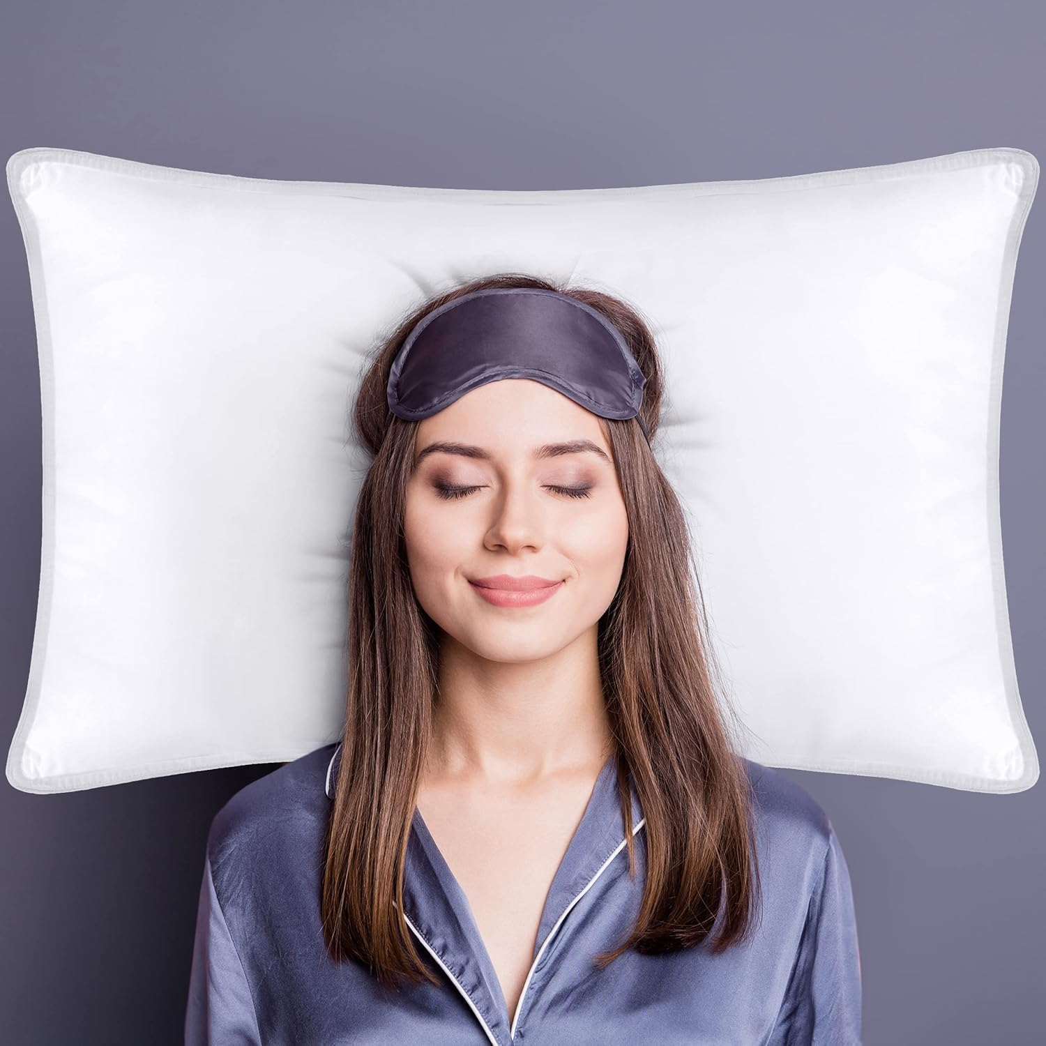 Utopia Bedding Pillows 2 Pack, (UK Standard, White) Hotel Quality Luxury Bed Pil...