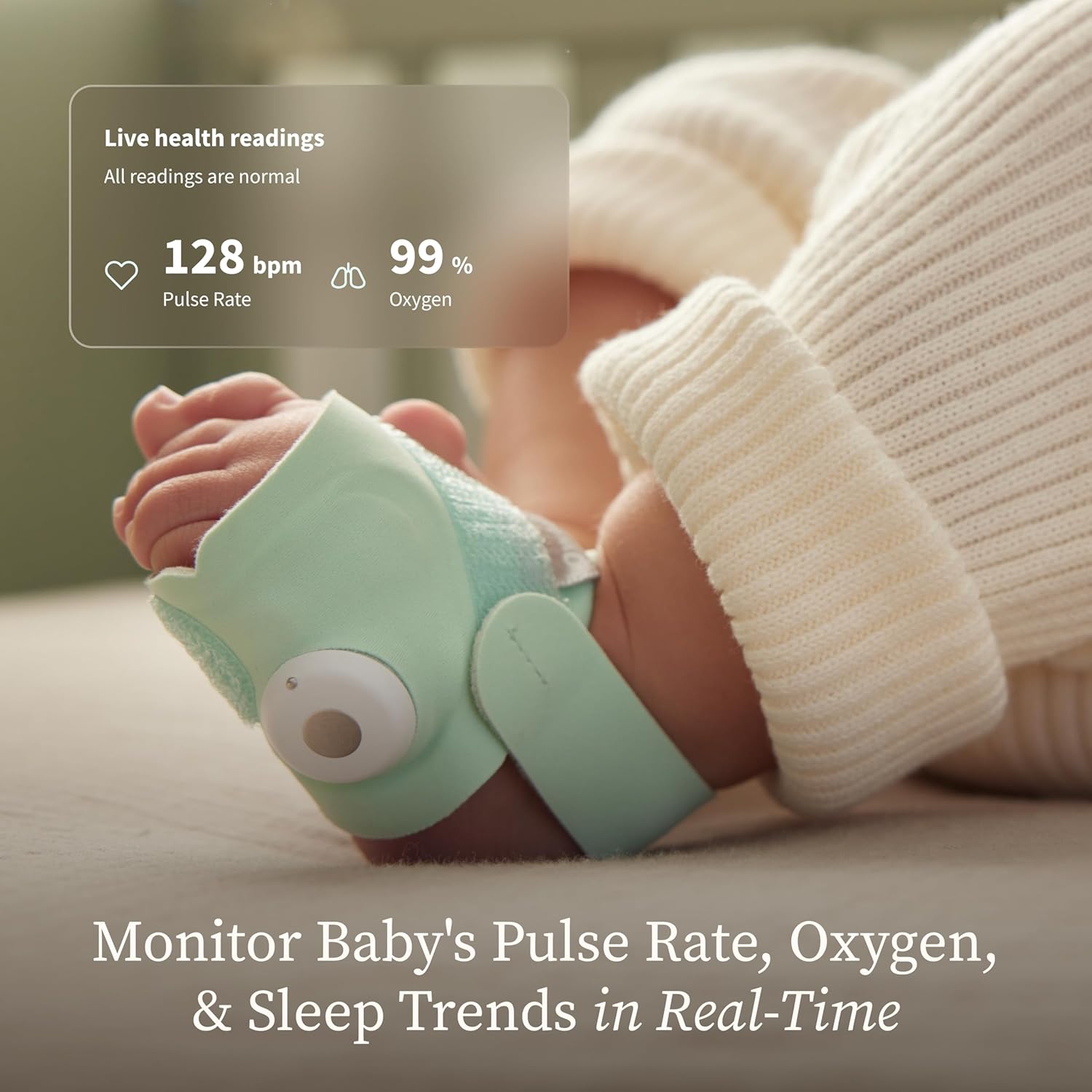 Owlet Dream Sock - Smart Baby Monitor View Heart Rate and Average Oxygen O2 as S...