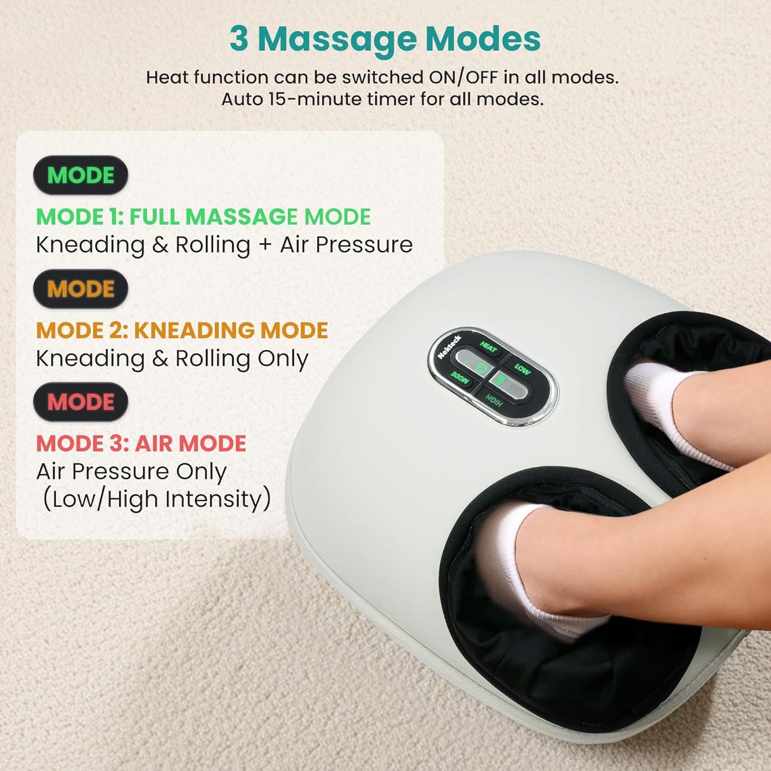 Nekteck Shiatsu Foot Massager with Heat for Neuropathy Plantar Fasciitis, 2026 U...