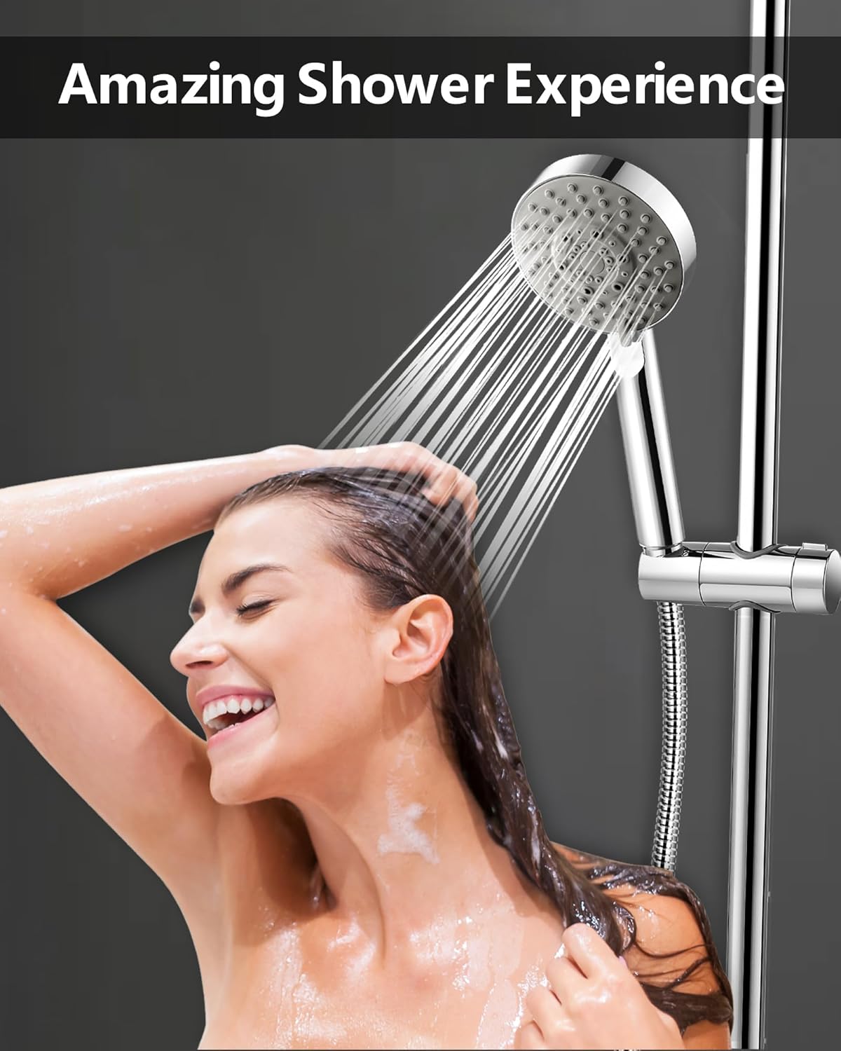 Shower Head and Hose 2M, Magichome Shower Head High Pressure with 5 Spray Modes,...