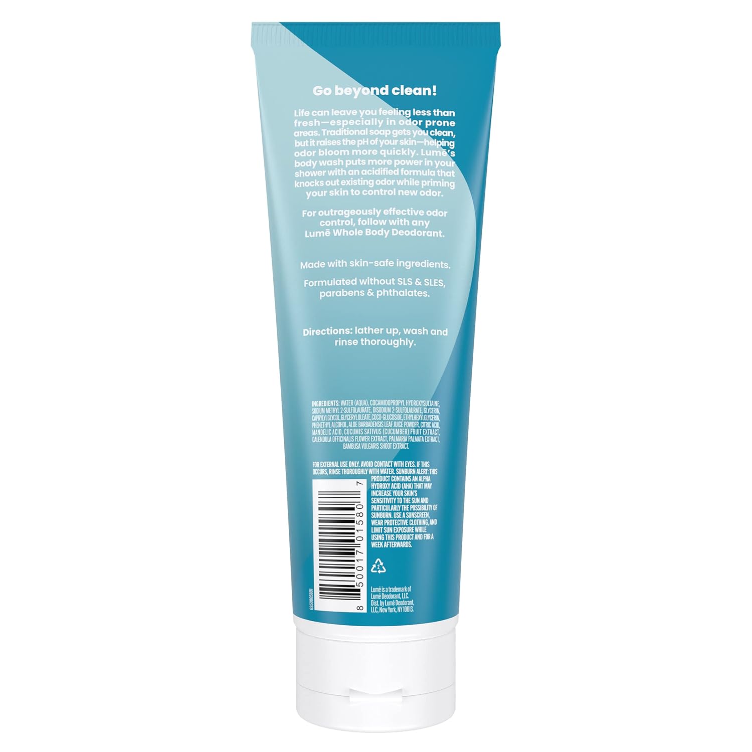 Lume Acidified Body Wash - 24 Hour Odor Control - Removes Odor Better than Soap...