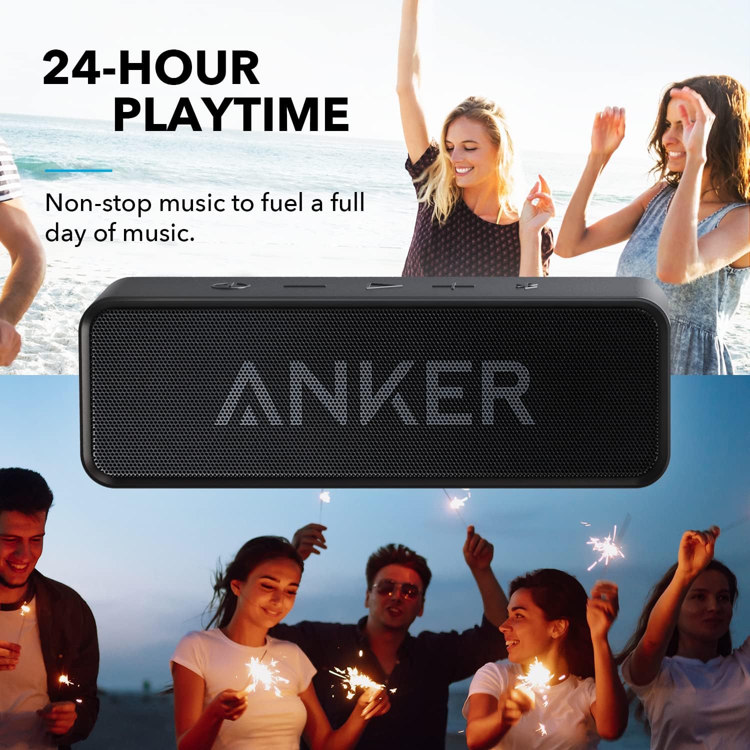 Anker Soundcore Bluetooth Speaker Upgraded Version with 24H Playtime, IPX5 Water...