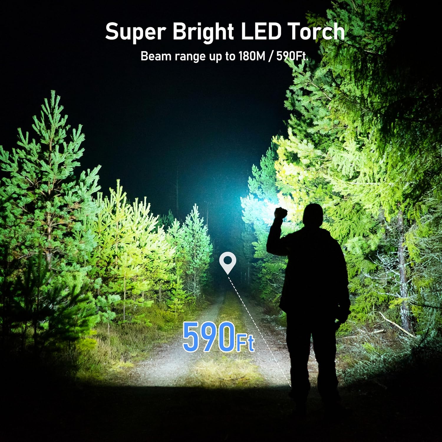 Blukar LED Torch Rechargeable, [2 Pack] 2000L Super Bright Adjustable Focus Flas...