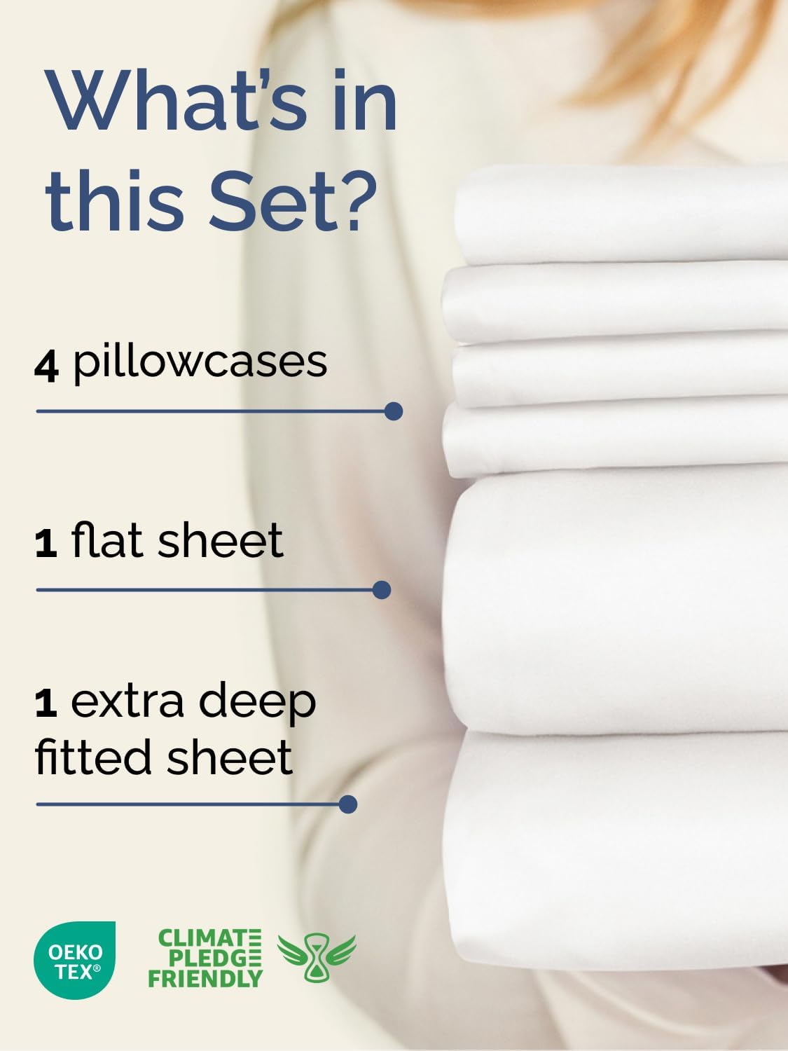 Extra Deep Queen Sheet Set - 6 Piece Breathable and Cooling Sheets - Hotel Luxur...