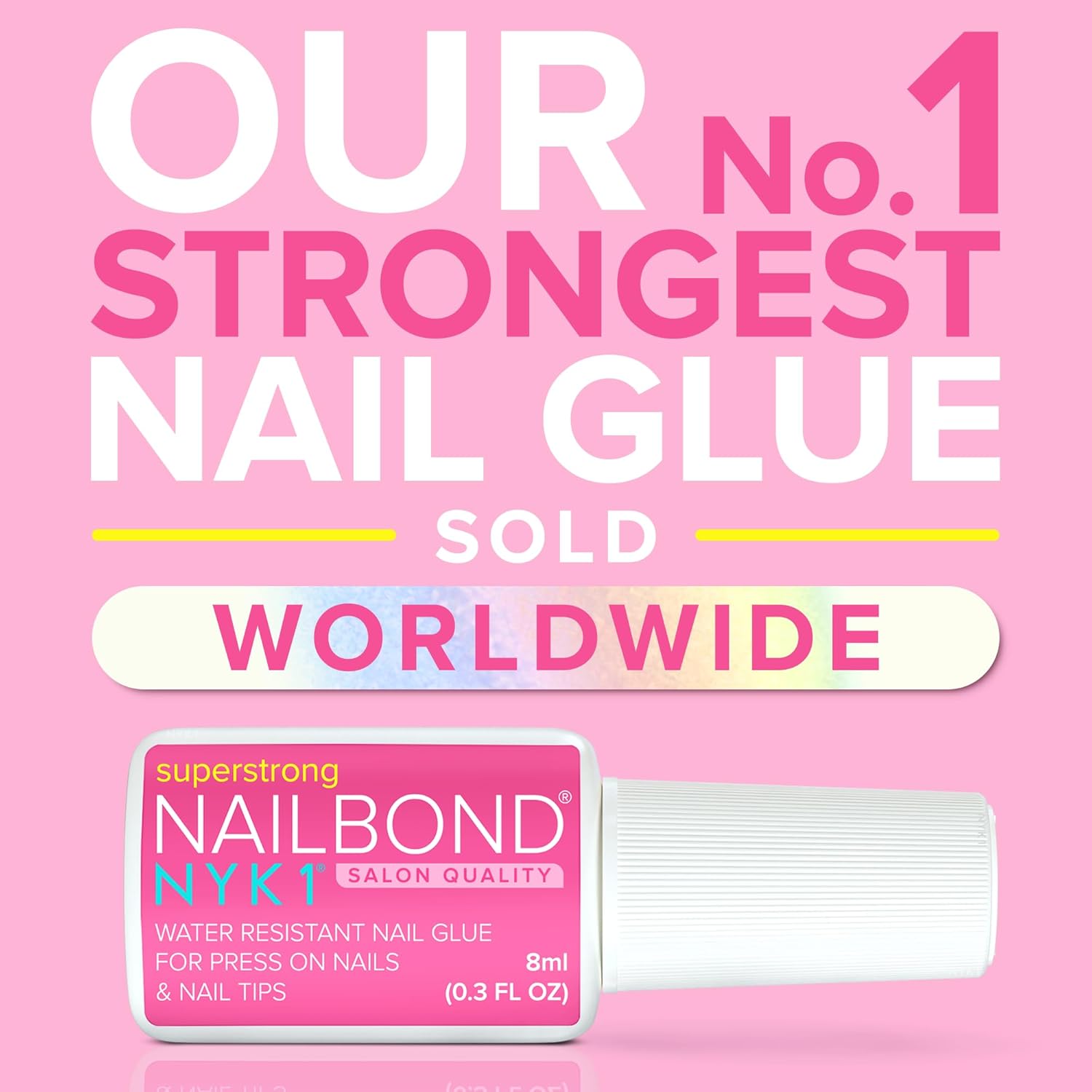 Super Strong Nail Glue for Press On Nails, Tips & False Nails (8ml) NYK1 NailBon...
