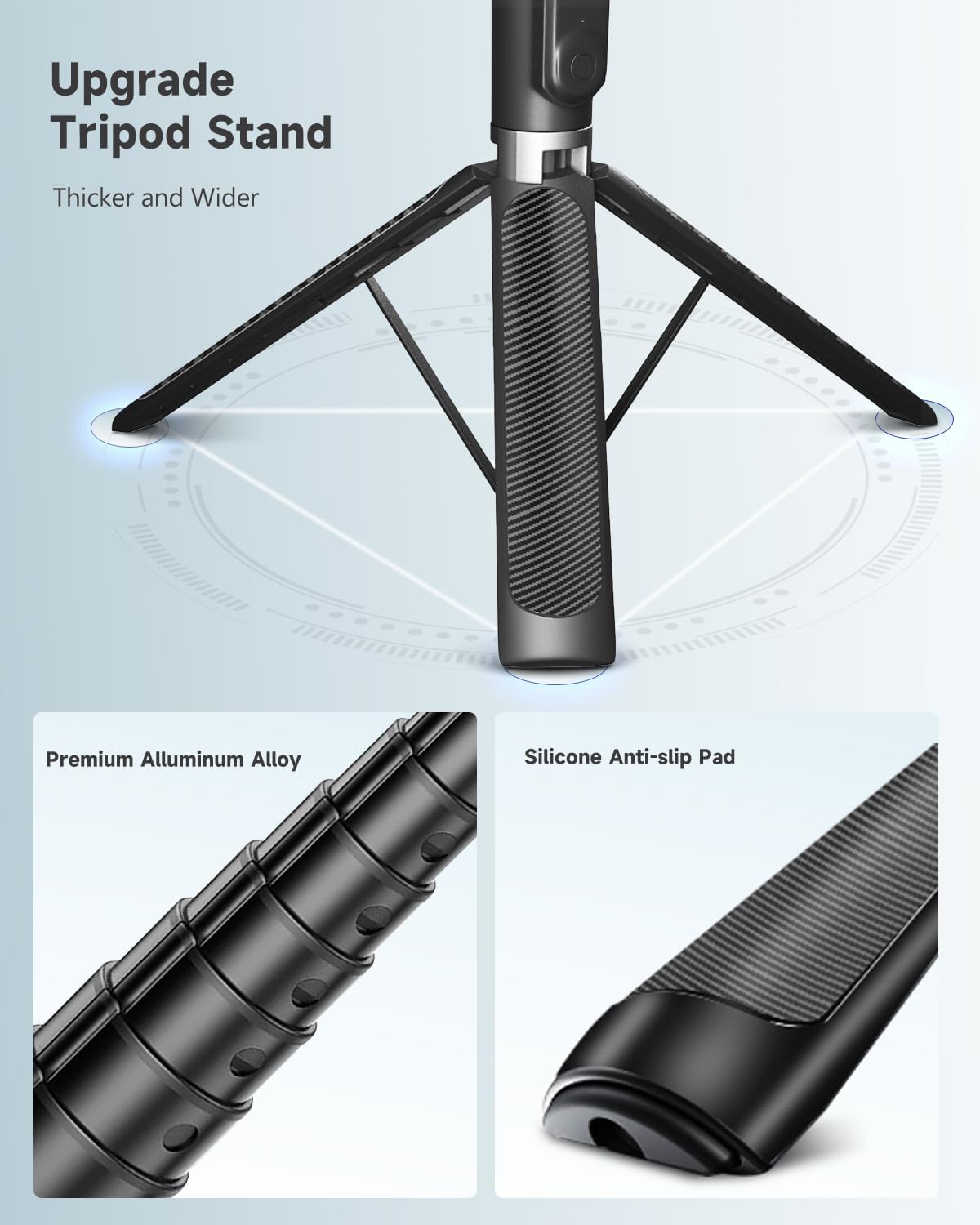 Phone Tripod & Selfie Stick, 180cm Aluminum All in One Extendable Tripod for Sma...