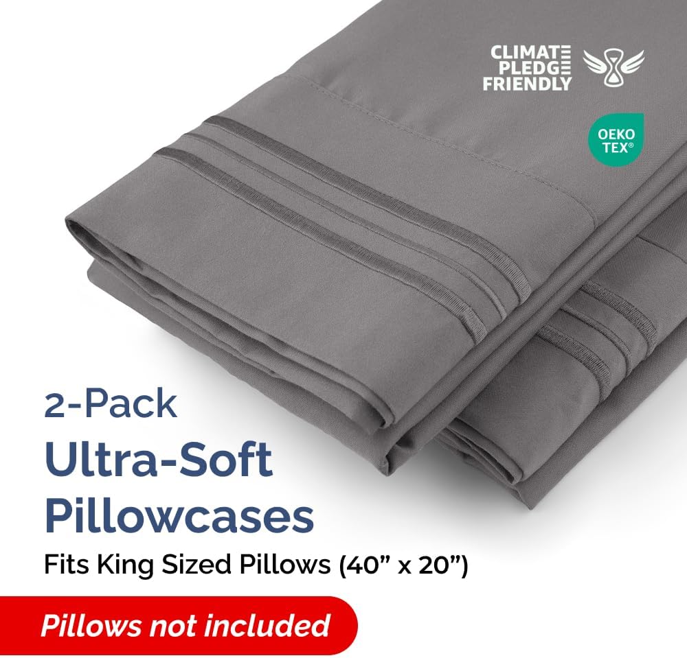 King Pillow Cases, Ultra Soft Hotel Quality Pillowcase Covers, Special Comfy Coz...
