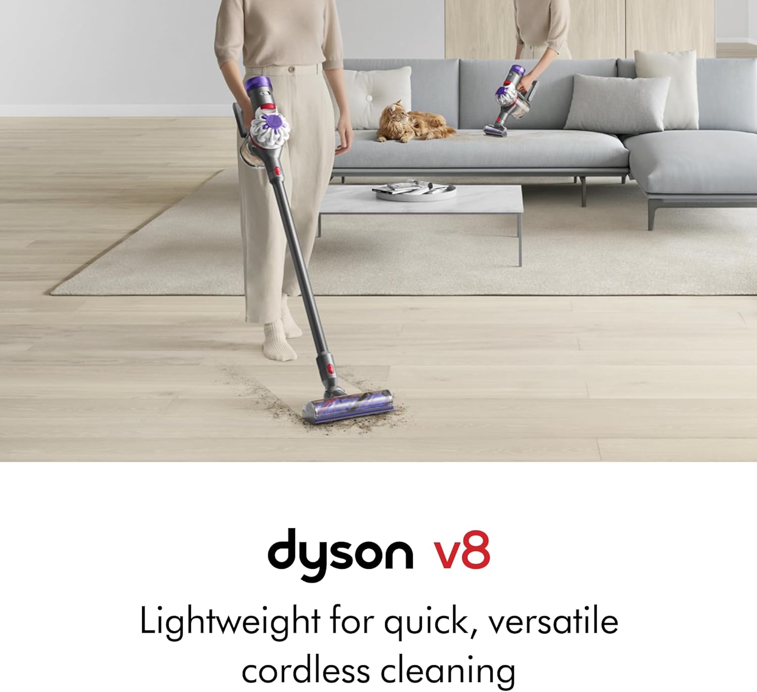 Dyson V8 Cordless Vacuum, Cleans Hard Floors and Carpets, Detangles, Converts to...