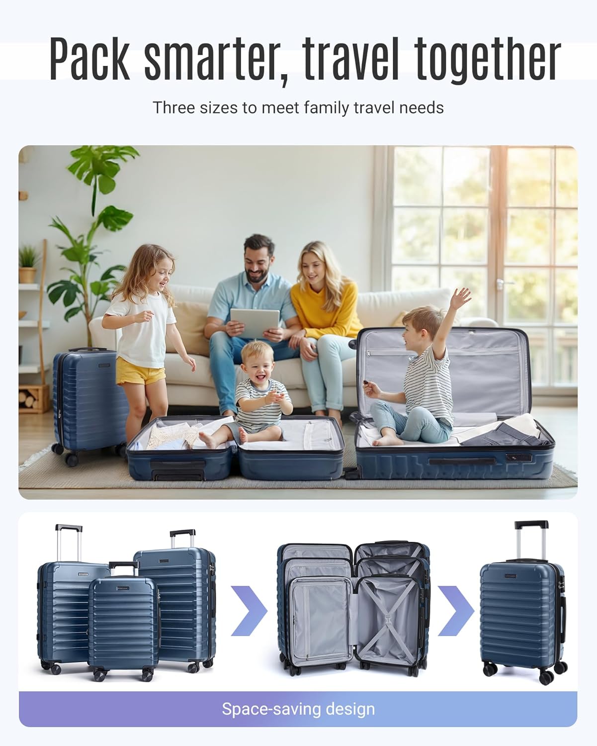 LIGHT FLIGHT Luggage Sets, Special 3 Piece Durable Suitcase Set with Spinner Whe...