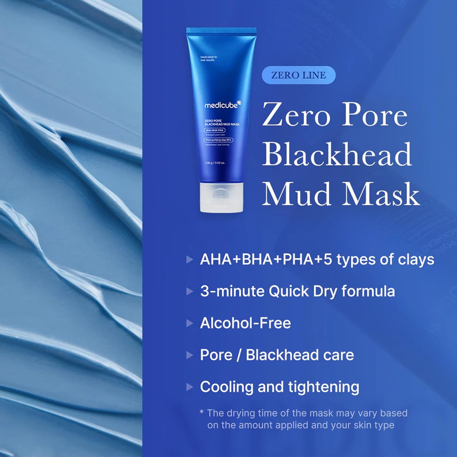 Medicube Zero Pore Blackhead Mud Facial Mask - Skin Cooling & Pore Tightening -...