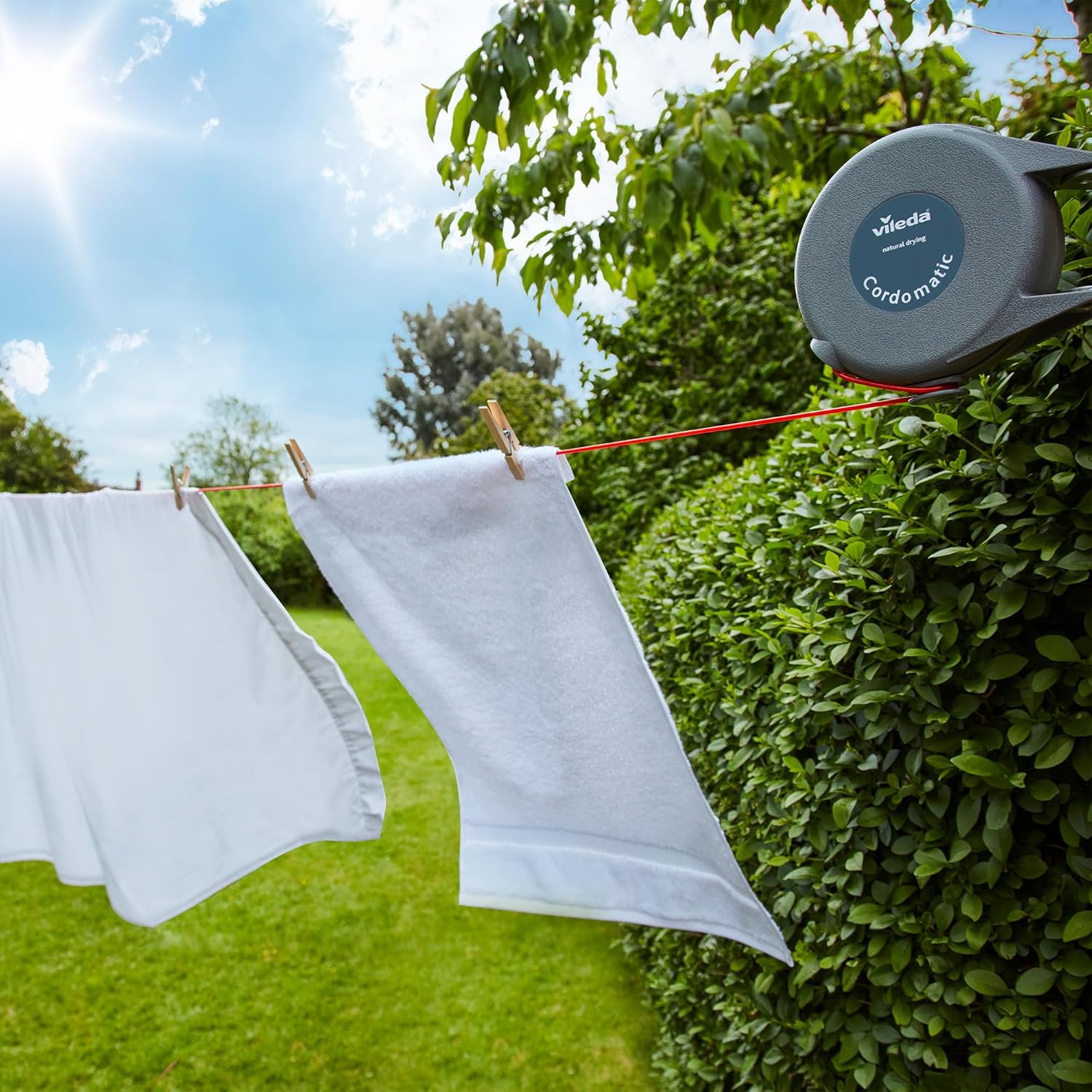 Vileda Cordomatic Retractable Washing line 15m | 1 x 15m clothes line holds up t...