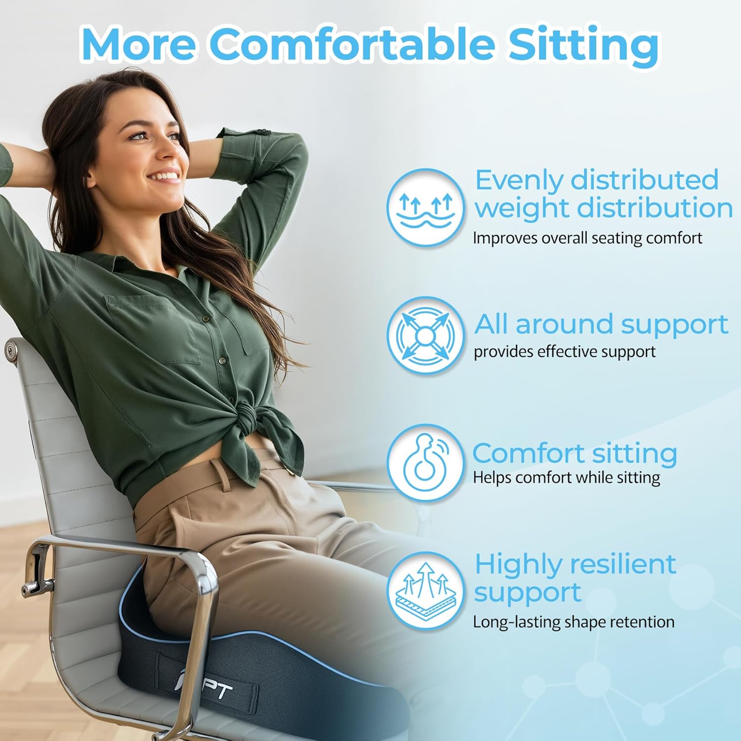 POOTACK Seat Cushions, Special Comfort Memory Foam Office Chair Cushion, Innovat...