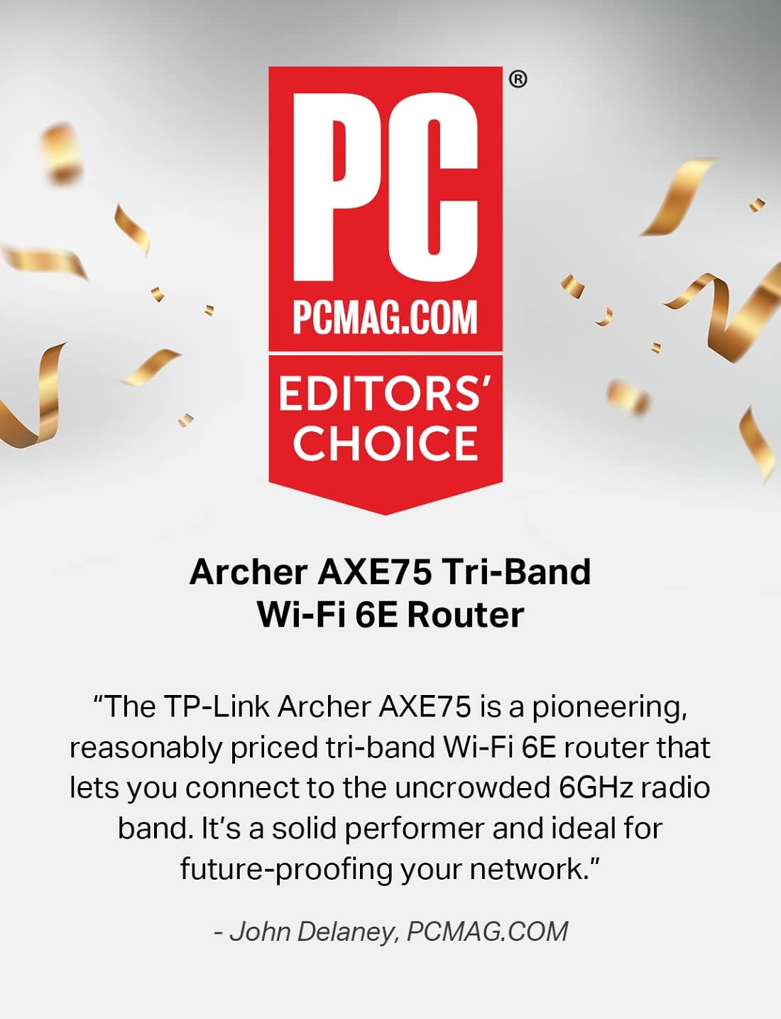 TP-Link AXE5400 Tri-Band WiFi 6E Router (Archer AXE75), 2025 PCMag Editors' Choi...