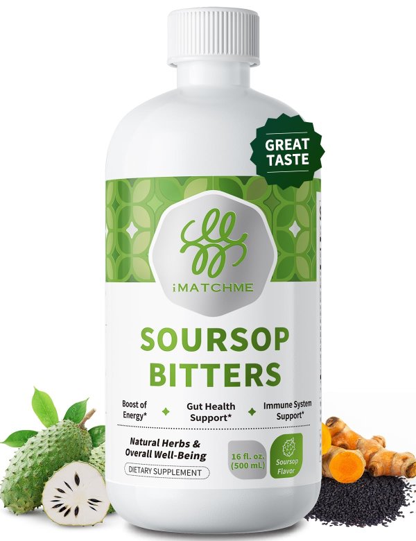 Soursop Bitters Liquid with Soursop Leaves for Digestive, Gut Detox&Cleanse