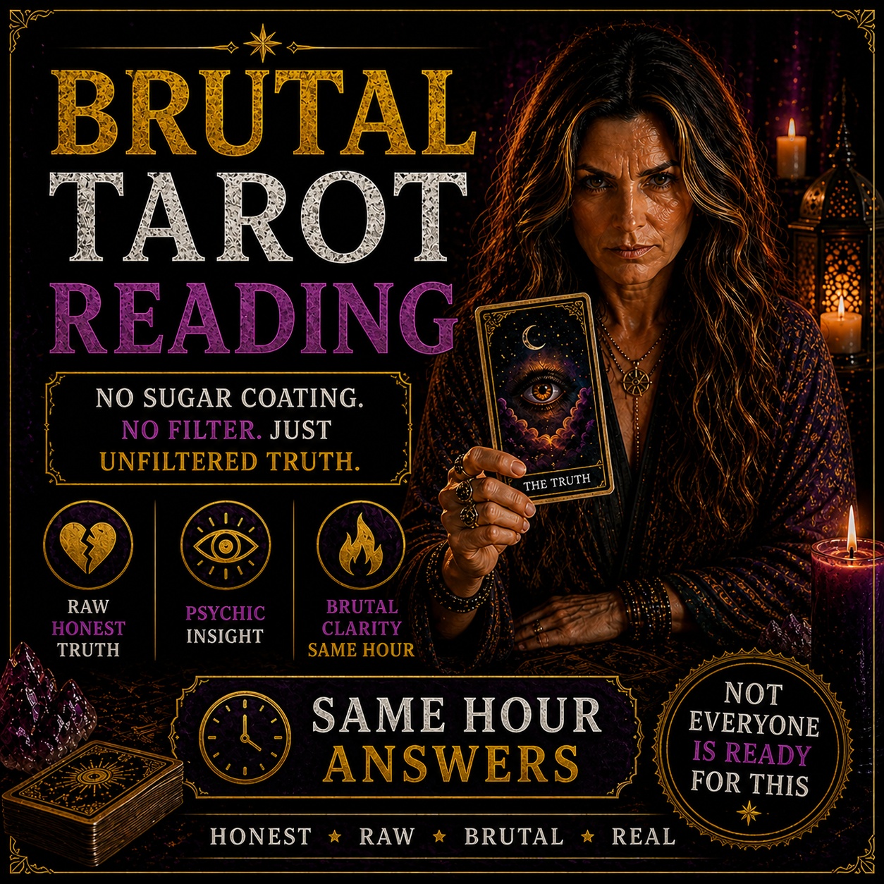 Special Brutal Tarot Reading, Unique Psychic Reading with No Sugar Coating, Inno...