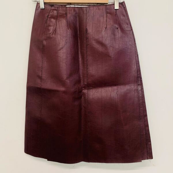WELLDONE Red Ladies Faux Leather Vegan Popper High Waist Skirt Size UK XS NEW