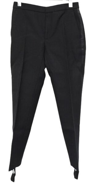 WARDROBE NYC Ladies Black Wool Zip Fly Tuxedo Trousers Approx. W31 L29 NEW